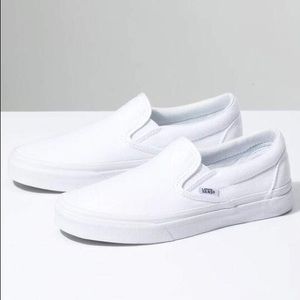 White Slip-On Vans